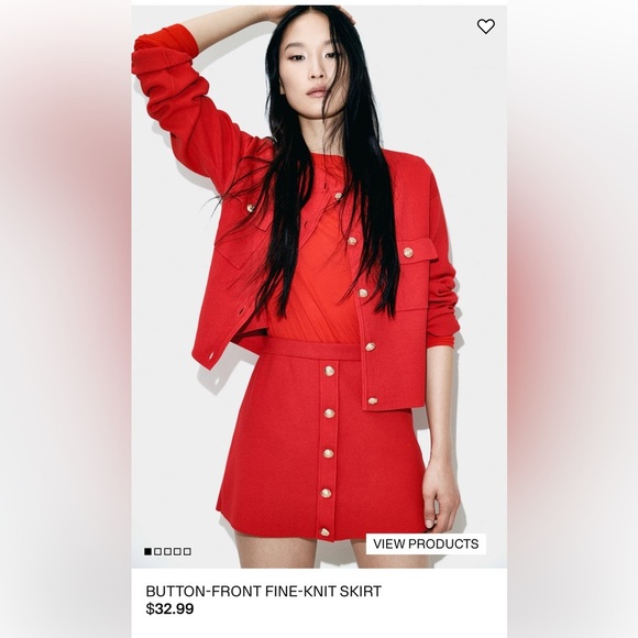Elegant Red Women's set Jacket & skirt ( RUNS LARGE) - Picture 12 of 12